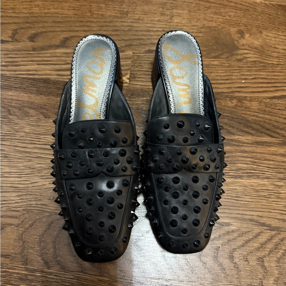 Sam Edelman Black Studded Loafers